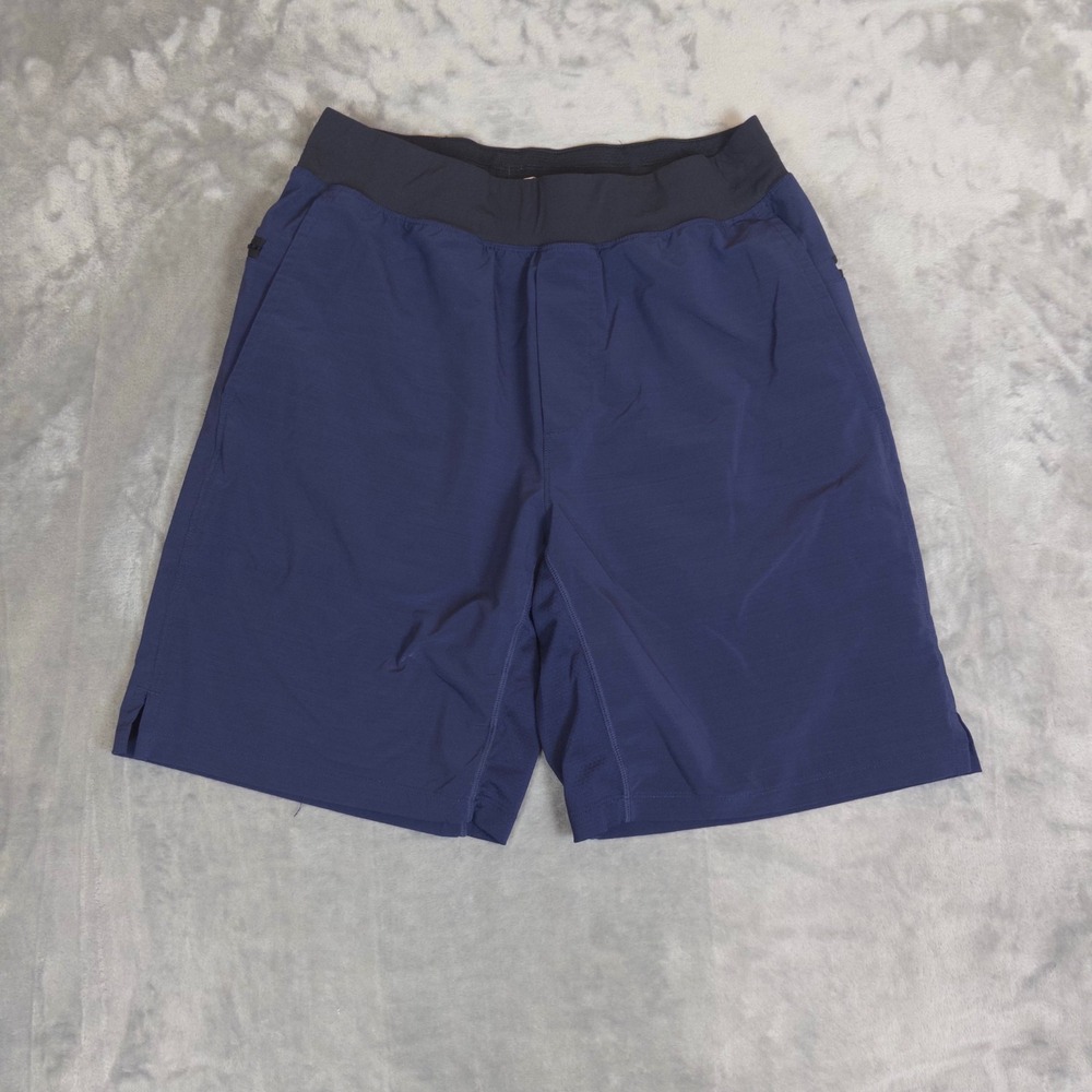 Fabletics Athletic Shorts Mens M Navy Blue Zipper Pockets Running Gym Training